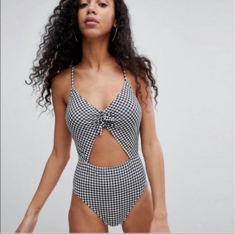 Juicy Couture Black and White Gingham Swimsuit